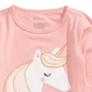 Camiseta de algodão unicórnio First Impressions para bebê menina, rosa, tamanho 6-9 meses