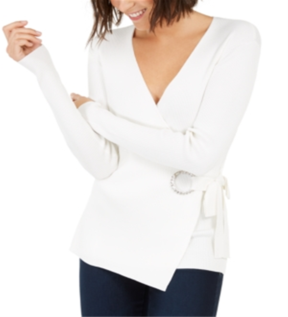 Suéter feminino com ilhós e ilhós da INC International Concepts, presente, branco, tamanho XX-G