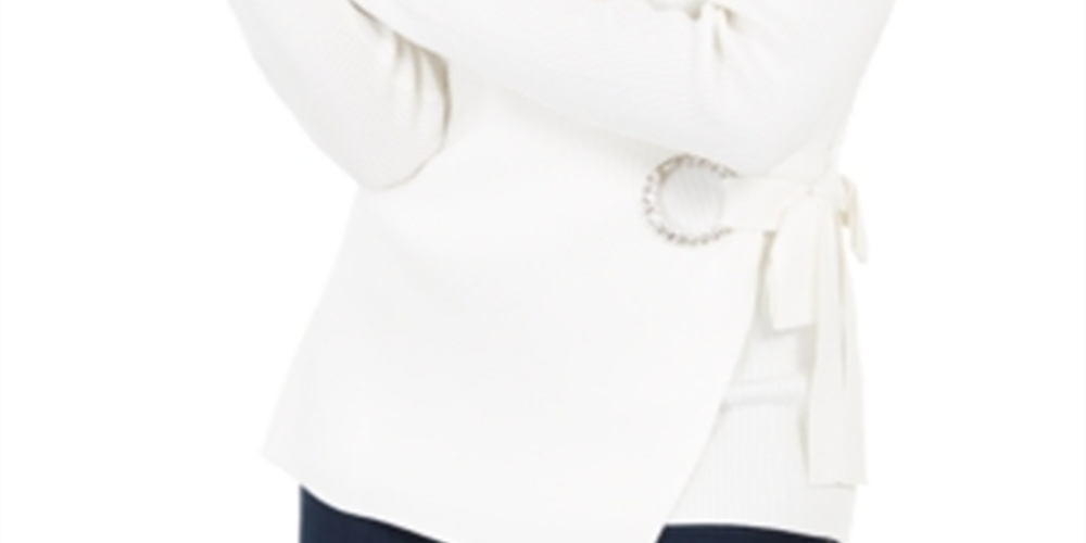 Suéter feminino com ilhós e ilhós da INC International Concepts, presente, branco, tamanho XX-G