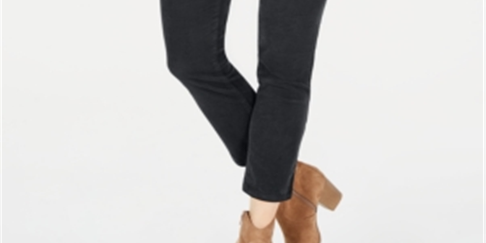 Calça de veludo cotelê com controle de barriga feminina Style &amp; Co, cinza, tamanho 8, pequena