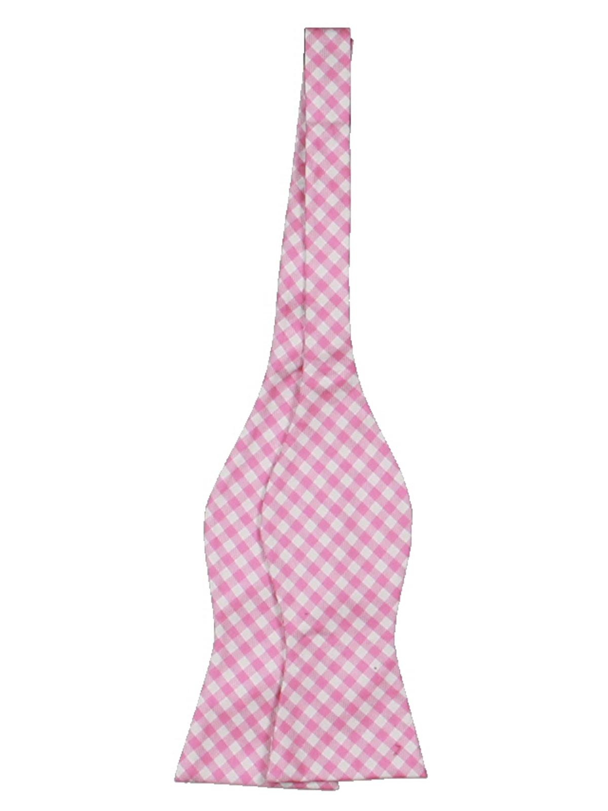 Gravata borboleta masculina Tommy Hilfiger de seda xadrez rosa tamanho regular