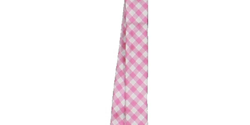 Gravata borboleta masculina Tommy Hilfiger de seda xadrez rosa tamanho regular