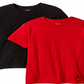 Pacote com 2 cuecas Ralph Lauren Boy's Crew Tee - Vermelho/Cinza, tamanho médio