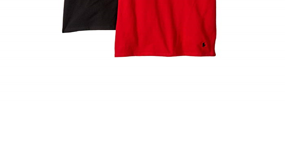 Pacote com 2 cuecas Ralph Lauren Boy's Crew Tee - Vermelho/Cinza, tamanho médio