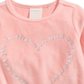 Blusa de veludo com estampa de coração First Impressions para bebê menina, rosa, tamanho 3-6 meses