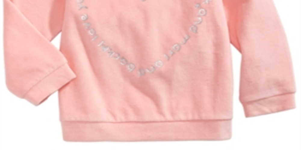 Blusa de veludo com estampa de coração First Impressions para bebê menina, rosa, tamanho 3-6 meses