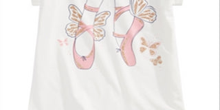 Epic Threads Little Girl's Ballet Slippers T-Shirt White Size 5