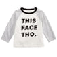 Camiseta infantil de algodão com estampa This Face da First Impressions para meninos, tamanho 2T