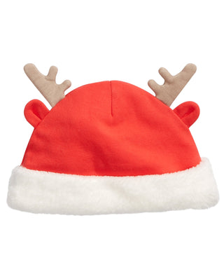 First Impressions Baby Reindeer Faux Fur Trim Hat Red Size 0-6 MOS