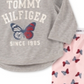 Conjunto de pijama borboleta Tommy Hilfiger para bebês, 2 peças, tamanho 2XS, cinza