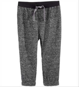 Calça jogger mesclada para meninos First Impressions, preta, tamanho 2T