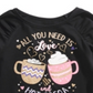 Camiseta infantil Epic Threads Love &amp; Hot Cocoa para meninas, preta, tamanho 3T