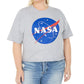 Camiseta feminina Love Tribe com estampa da NASA, cinza, tamanho 1X
