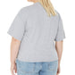 Camiseta feminina Love Tribe com estampa da NASA, cinza, tamanho 1X