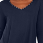 JM Collection Top Feminino Mixed Media Studs Azul Tamanho X-S