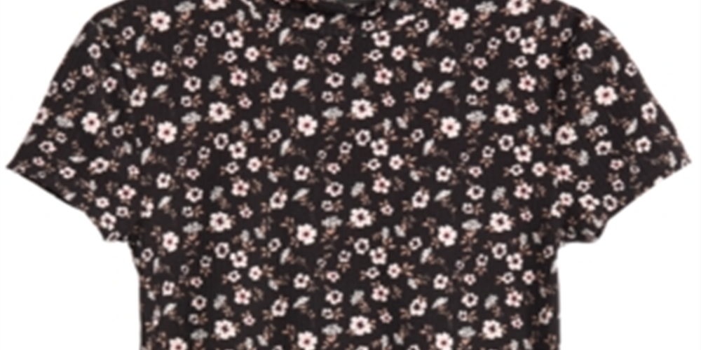 Camiseta estampada floral Epic Threads Big Girl's, preta, tamanho médio