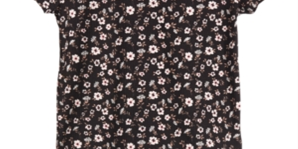 Camiseta estampada floral Epic Threads Big Girl's, preta, tamanho médio