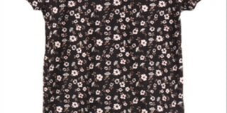 Camiseta estampada floral Epic Threads Big Girl's, preta, tamanho médio