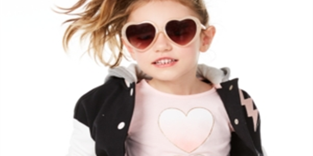 Camiseta estampada com corações para meninas Epic Threads, rosa, tamanho 5