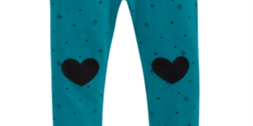 Leggings estampadas de corações para bebês First Impressions, verde, tamanho 3-6 meses