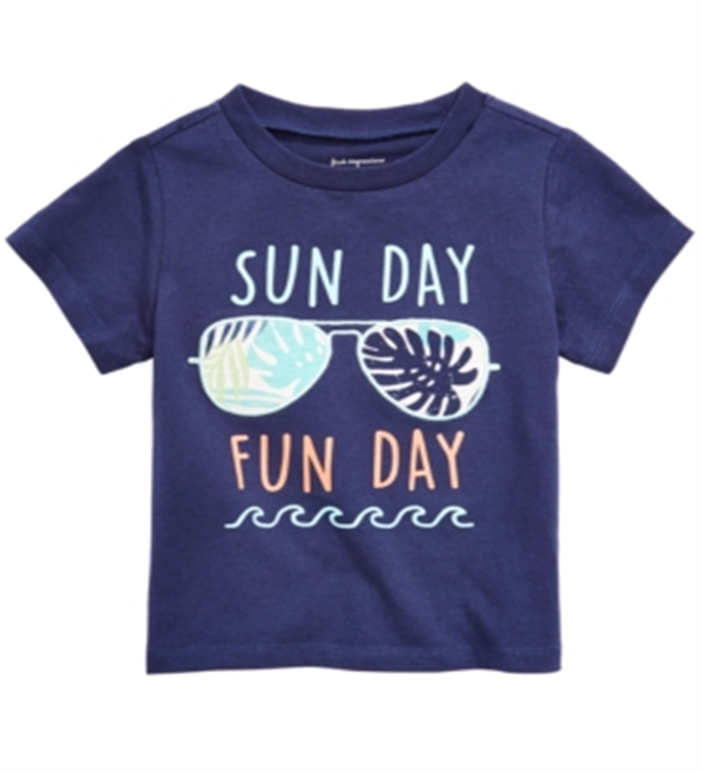 Camiseta estampada First Impressions Baby Boy's Fun Day, azul, tamanho 18 meses