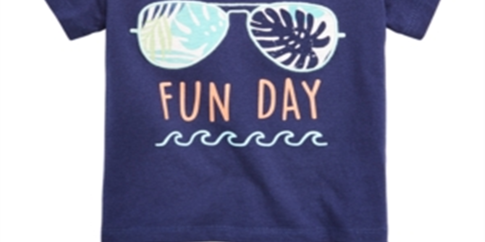 Camiseta estampada First Impressions Baby Boy's Fun Day, azul, tamanho 18 meses