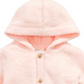 Primeiras impressões Cardigan com capuz de pele sintética para bebê menina rosa tamanho 0-3 meses