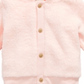 Primeiras impressões Cardigan com capuz de pele sintética para bebê menina rosa tamanho 0-3 meses