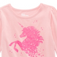 Camiseta infantil Epic Threads Unicórnio Glitter Rosa Tamanho 5