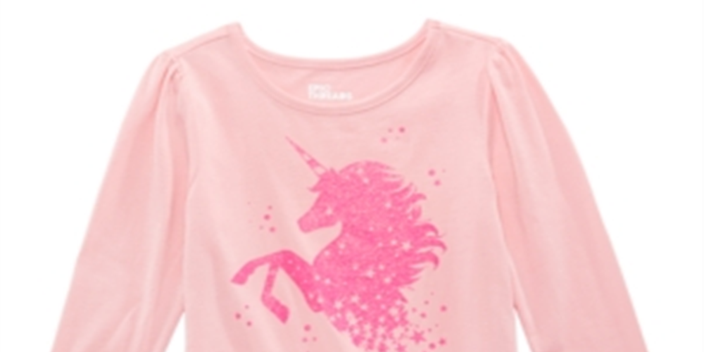 Camiseta infantil Epic Threads Unicórnio Glitter Rosa Tamanho 5