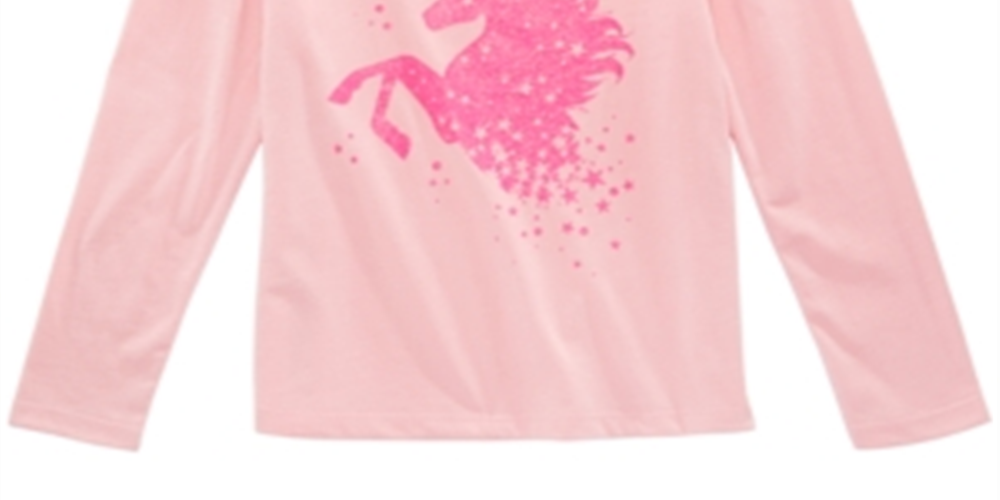 Camiseta infantil Epic Threads Unicórnio Glitter Rosa Tamanho 5