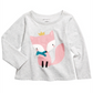 Camiseta infantil feminina First Impressions Fox, cinza, tamanho 4T