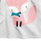 Camiseta infantil feminina First Impressions Fox, cinza, tamanho 4T