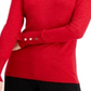Suéter feminino metálico com gola redonda e punhos com tachas, tamanho pequeno, vermelho, da coleção JM