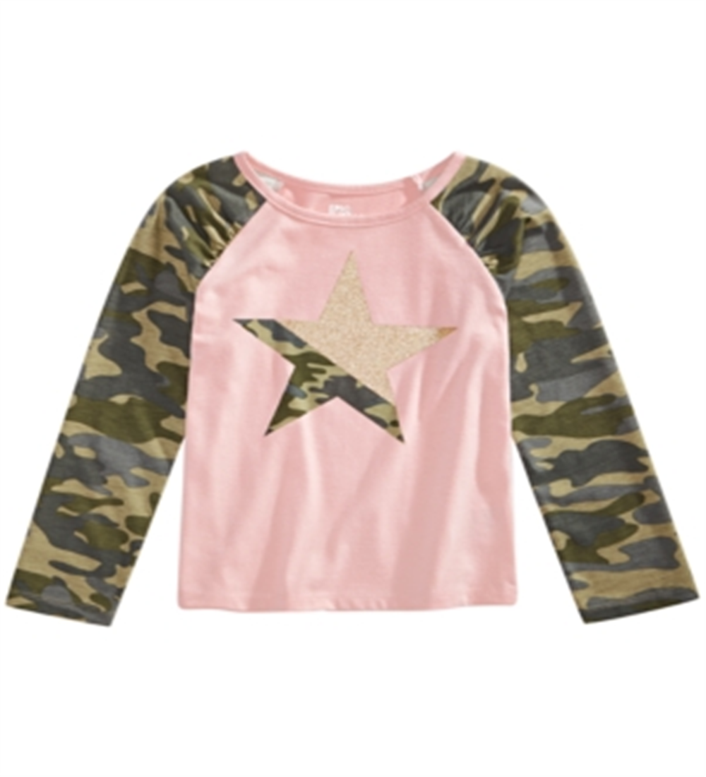 Camiseta infantil camuflada com glitter e estrela da Epic Threads, rosa, tamanho 4T