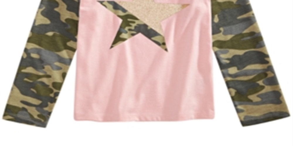 Camiseta infantil camuflada com glitter e estrela da Epic Threads, rosa, tamanho 4T