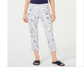 Calça jeans Capri Bristol estampada feminina Charter Club, azul, tamanho 8