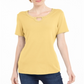 Karen Scott Top Feminino com Tachas e Decote em V Amarelo Tamanho Médio