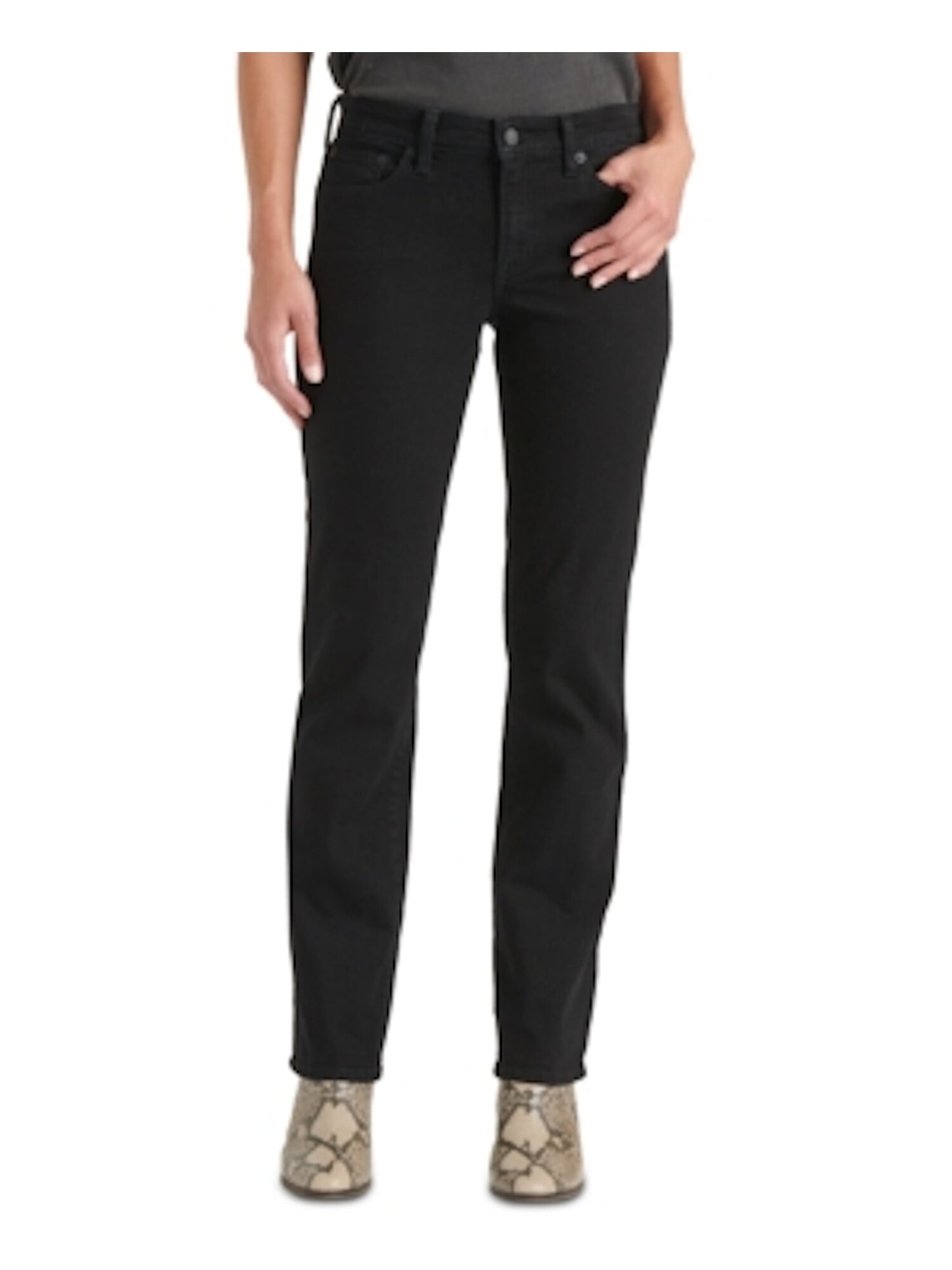 Calça jeans feminina Lucky Brand reta preta tamanho 31