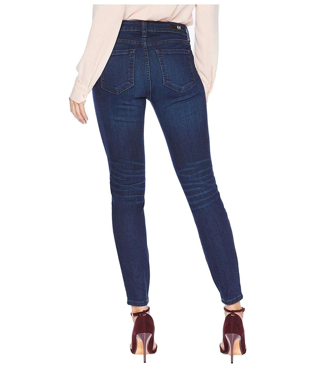 Calça jeans skinny feminina Kut from the Kloth Connie Ankle Wash Influential Euro Base Blue, tamanho 12