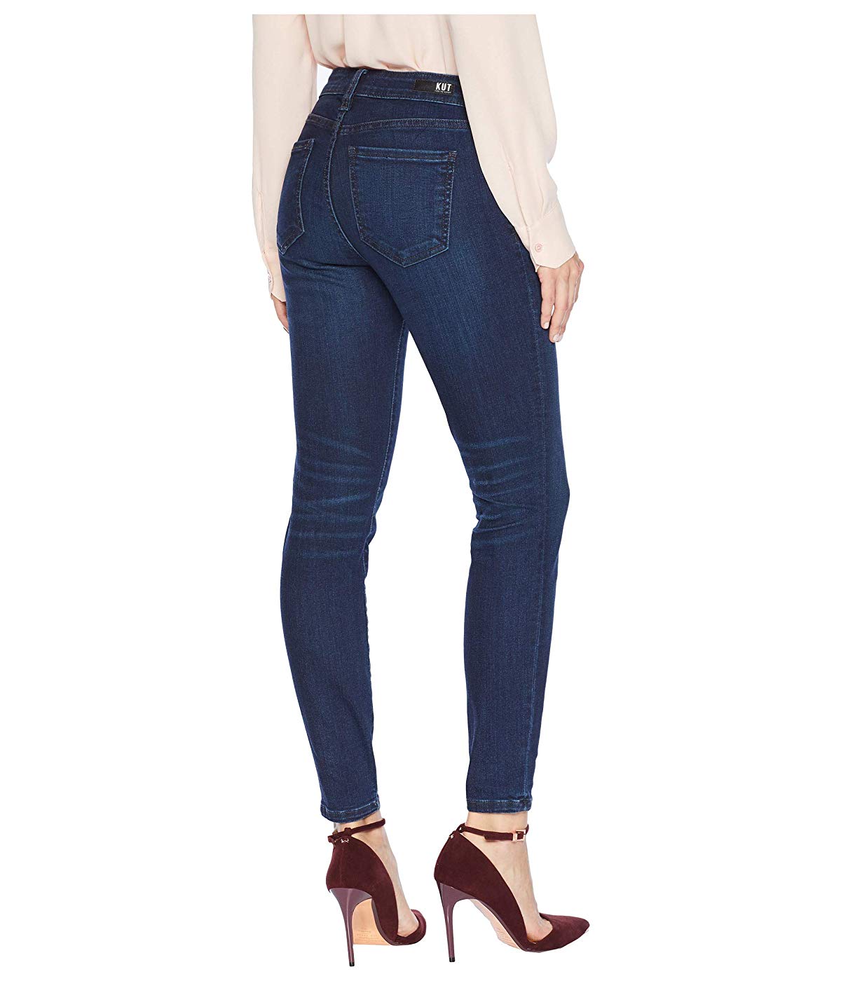 Calça jeans skinny feminina Kut from the Kloth Connie Ankle Wash Influential Euro Base Blue, tamanho 12