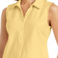 Camisa feminina sem mangas Charter Club Cotton Piquet, amarela, tamanho 6