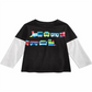Camiseta de algodão com estampa de trem para meninos First Impressions, preta, tamanho 24 MOS