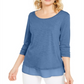 Top de chiffon feminino Style &amp; Co, azul, tamanho XX-G