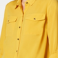 Camisa feminina Charter Club com dois bolsos, amarela, tamanho X-S