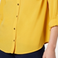 Camisa feminina Charter Club com dois bolsos, amarela, tamanho X-S