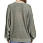 Blusa feminina de manga comprida com decote em V, verde, tamanho X-S