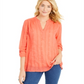 Top texturizado com decote em V feminino Style &amp; Co, laranja, tamanho grande