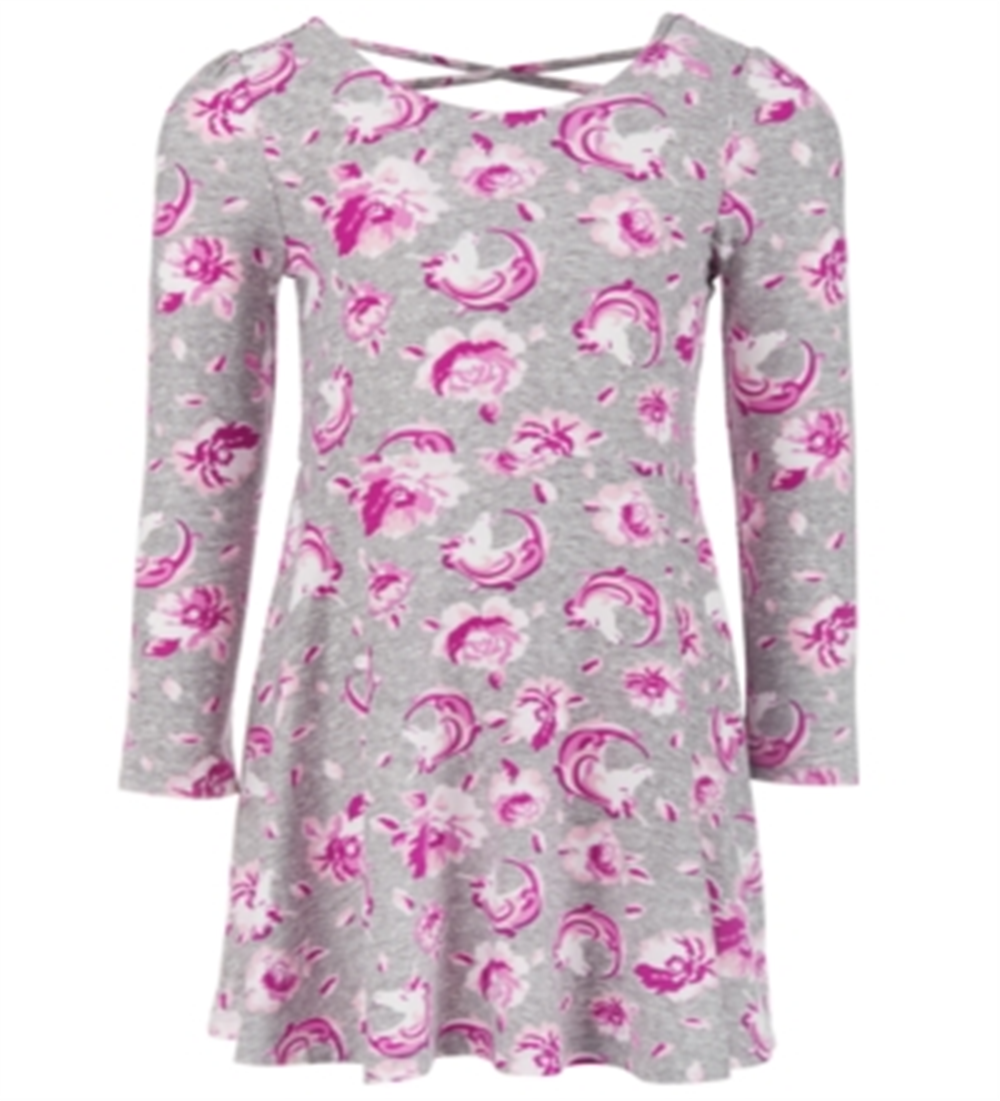 Vestido floral unicórnio para meninas Epic Threads, cinza, tamanho 6
