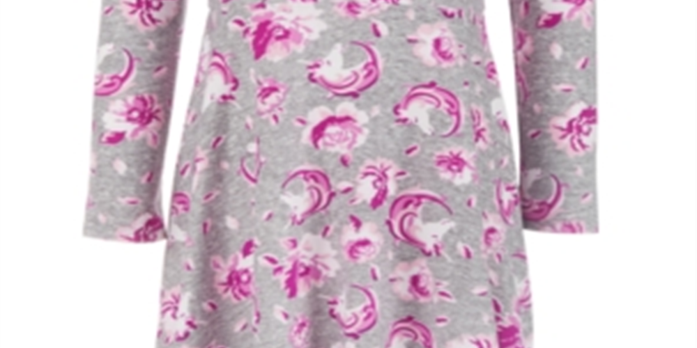 Vestido floral unicórnio para meninas Epic Threads, cinza, tamanho 6
